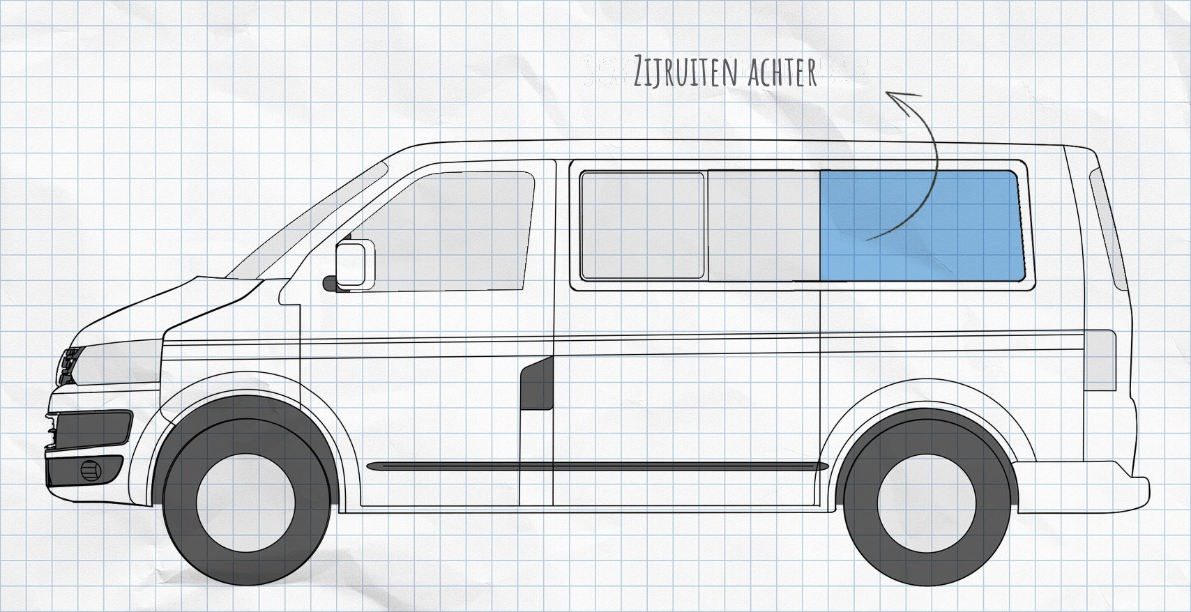MULTIBOARD Klittenband-raamtassensysteem VW T5 (2003-2015)
