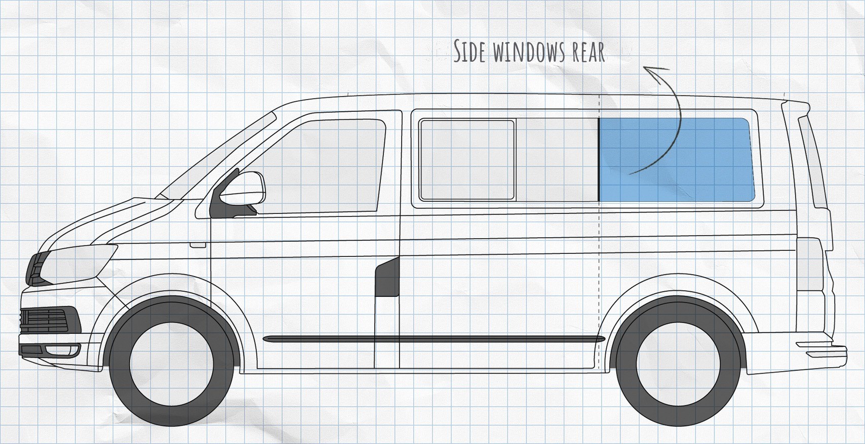 MULTIBOARD velcro window pocket system VW T6 (2015-2019)