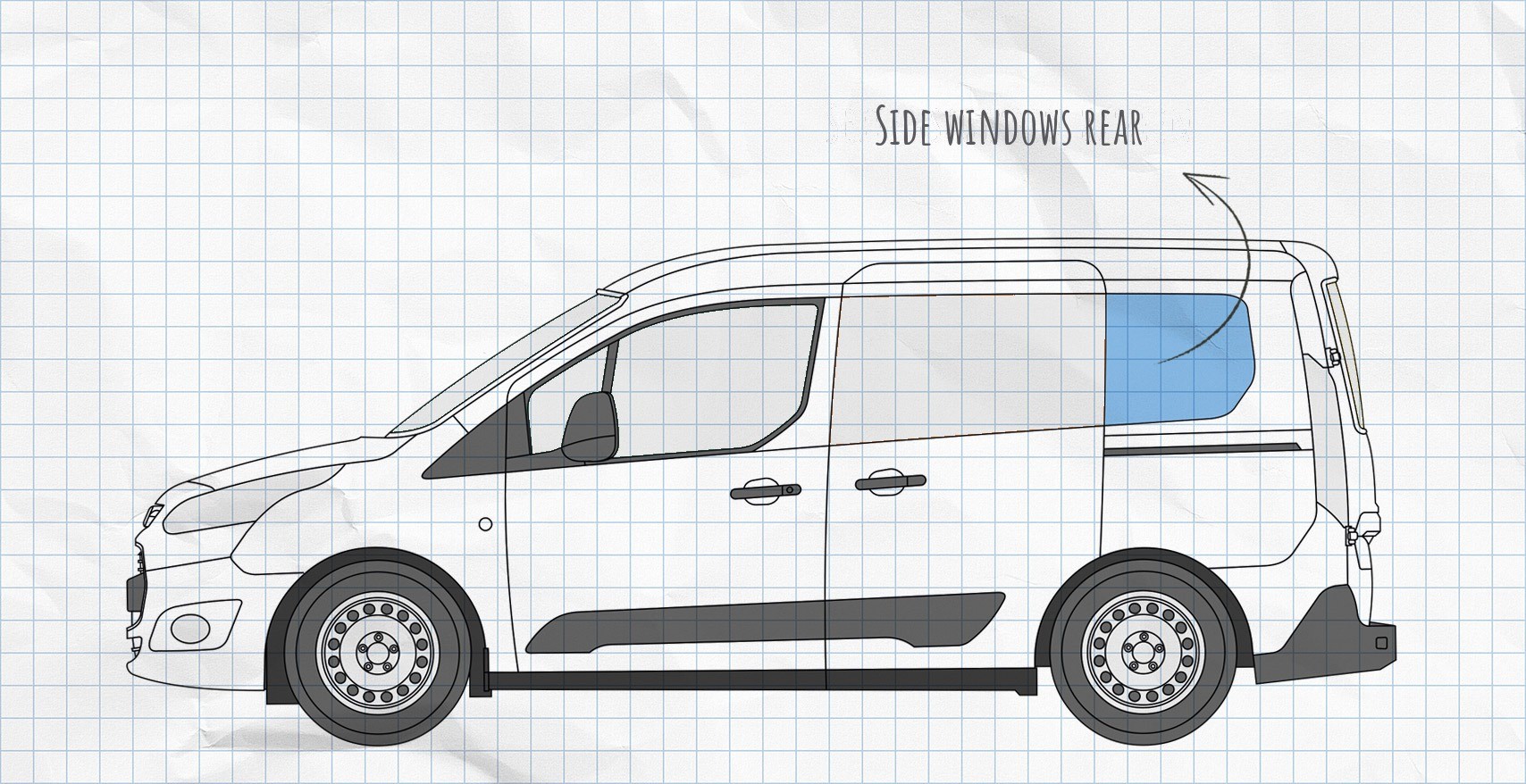 MULTIBOARD hook-pile window pocket system Ford Transit and Tourneo Connect