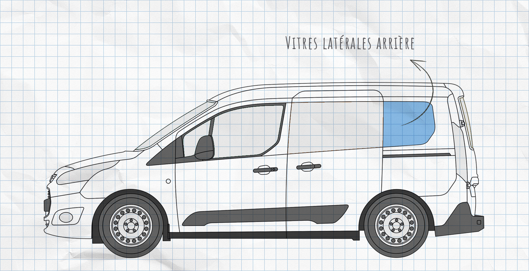 MULTIBOARD système de pochettes de fenêtre à scratch Ford Transit et Tourneo Connect
