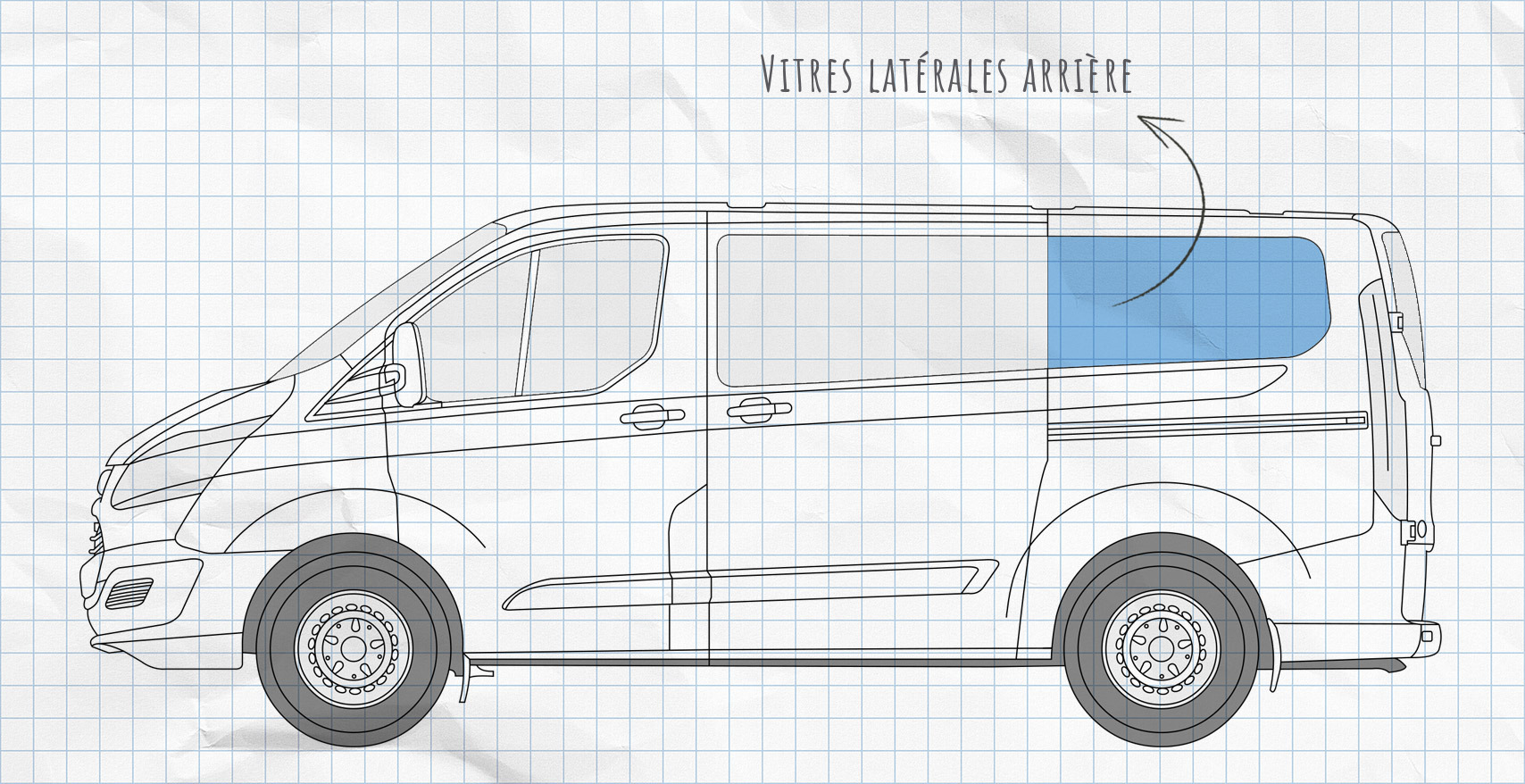 MULTIBOARD système de pochettes de fenêtre à scratch Ford Transit et Tourneo Custom (depuis 2014)