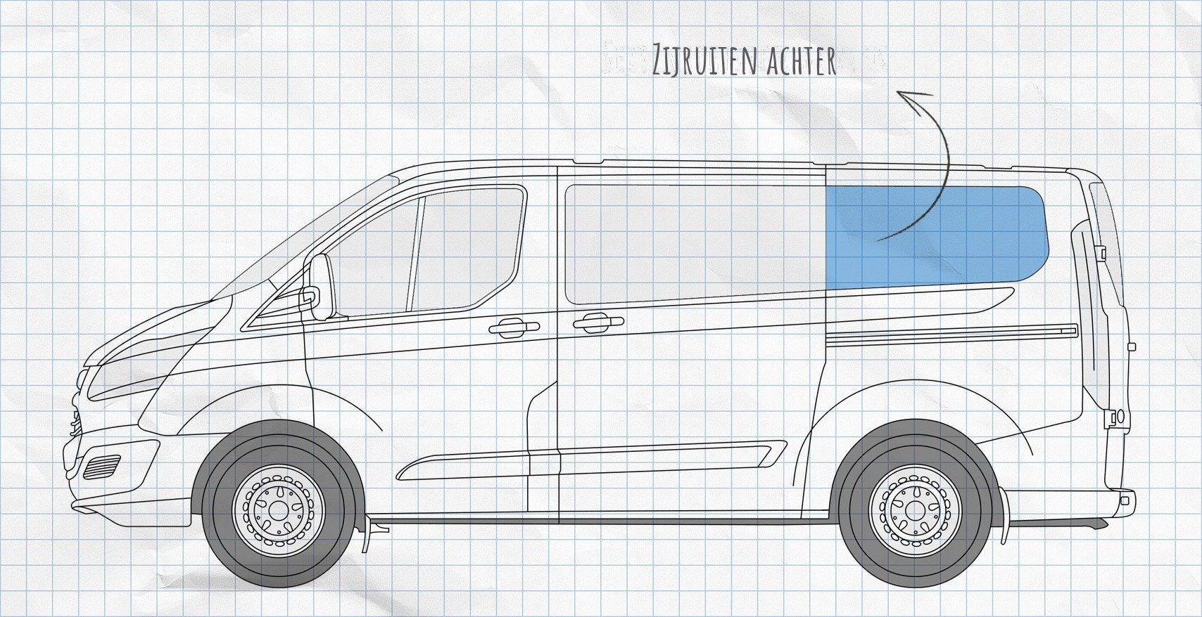 MULTIBOARD Klittenbandvensterzefsysteem Ford Transit en Tourneo Custom (2014-heden)