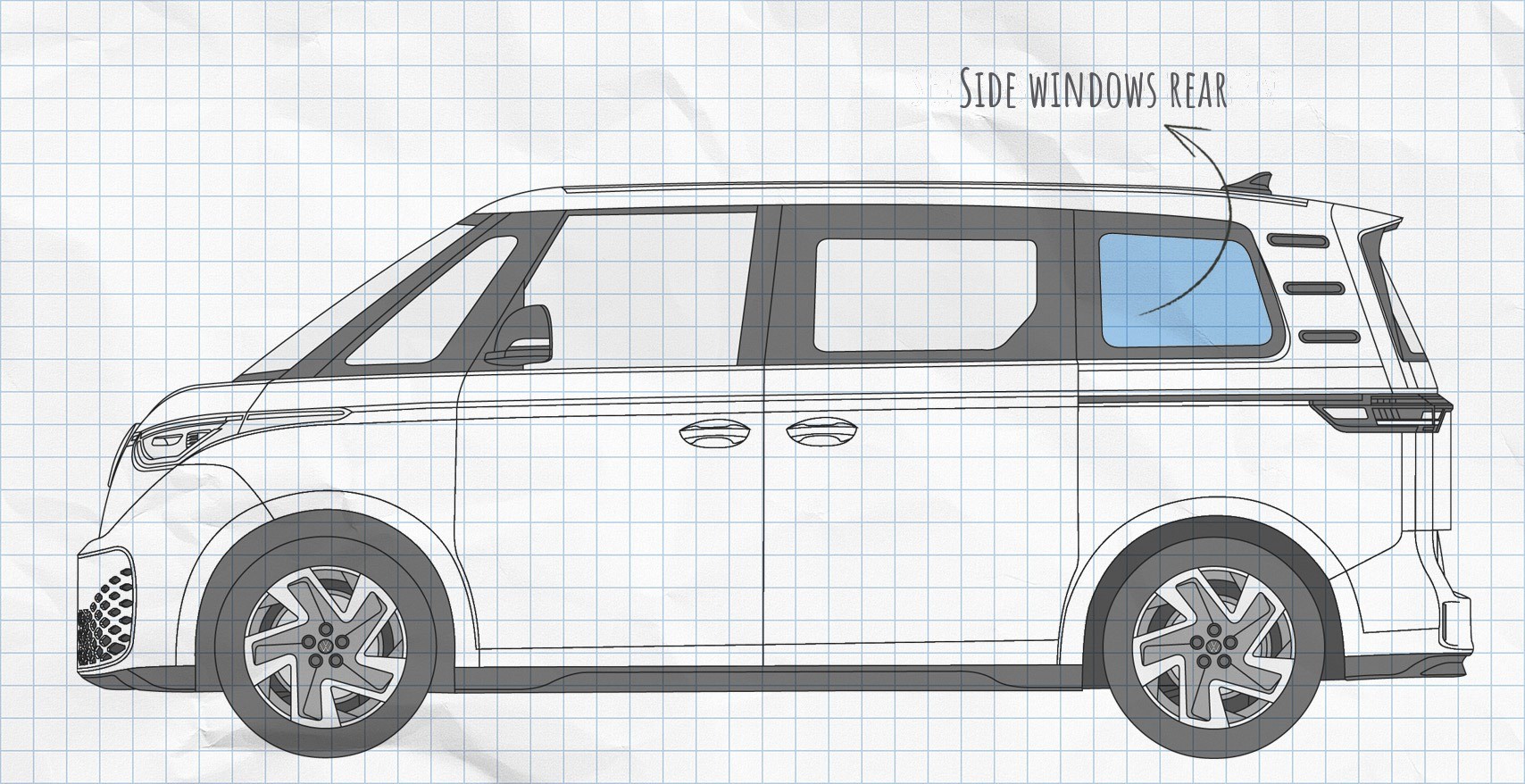 MULTIBOARD hook window pocket system VW ID. Buzz