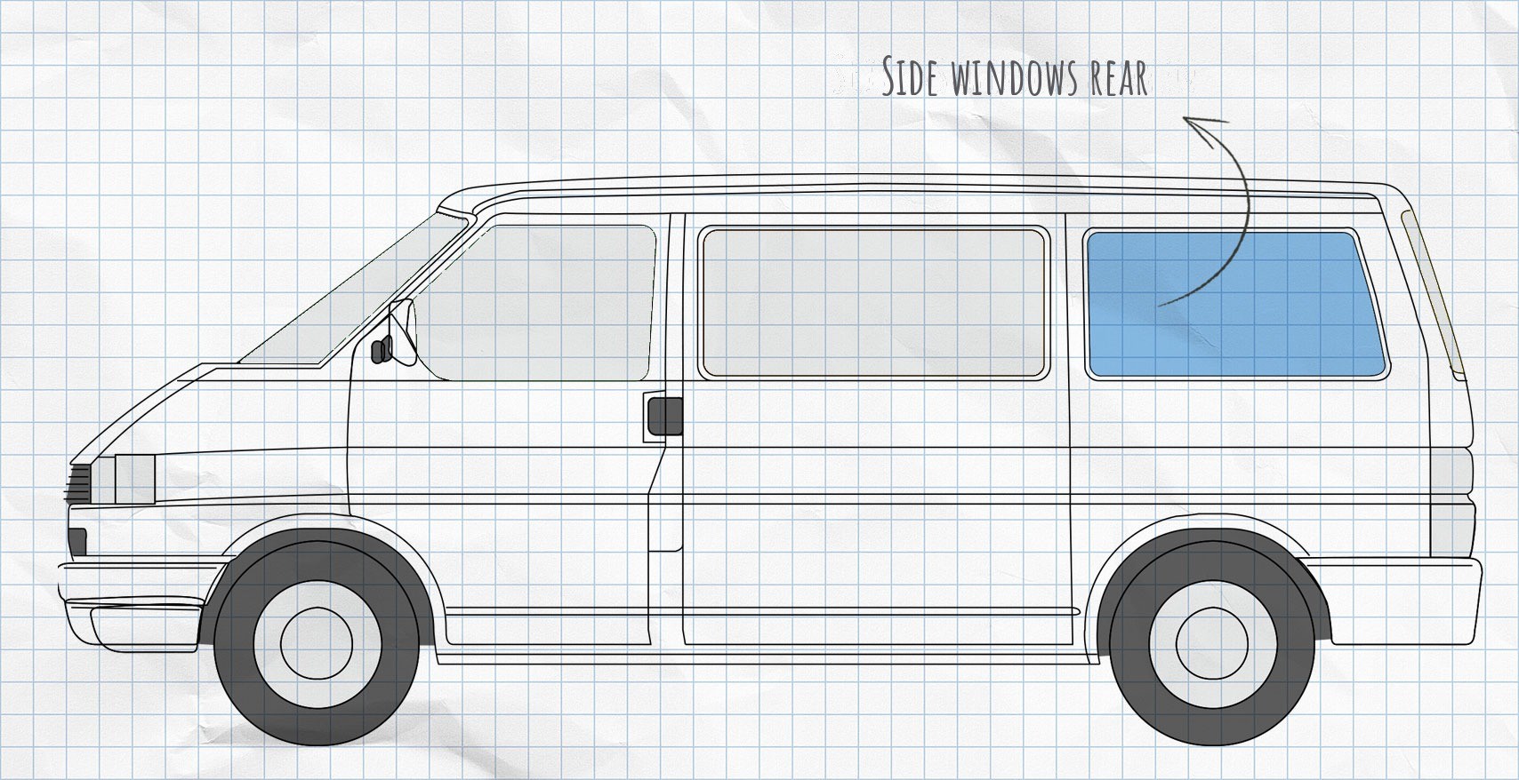 MULTIBOARD hook-pile window pocket system VW T4