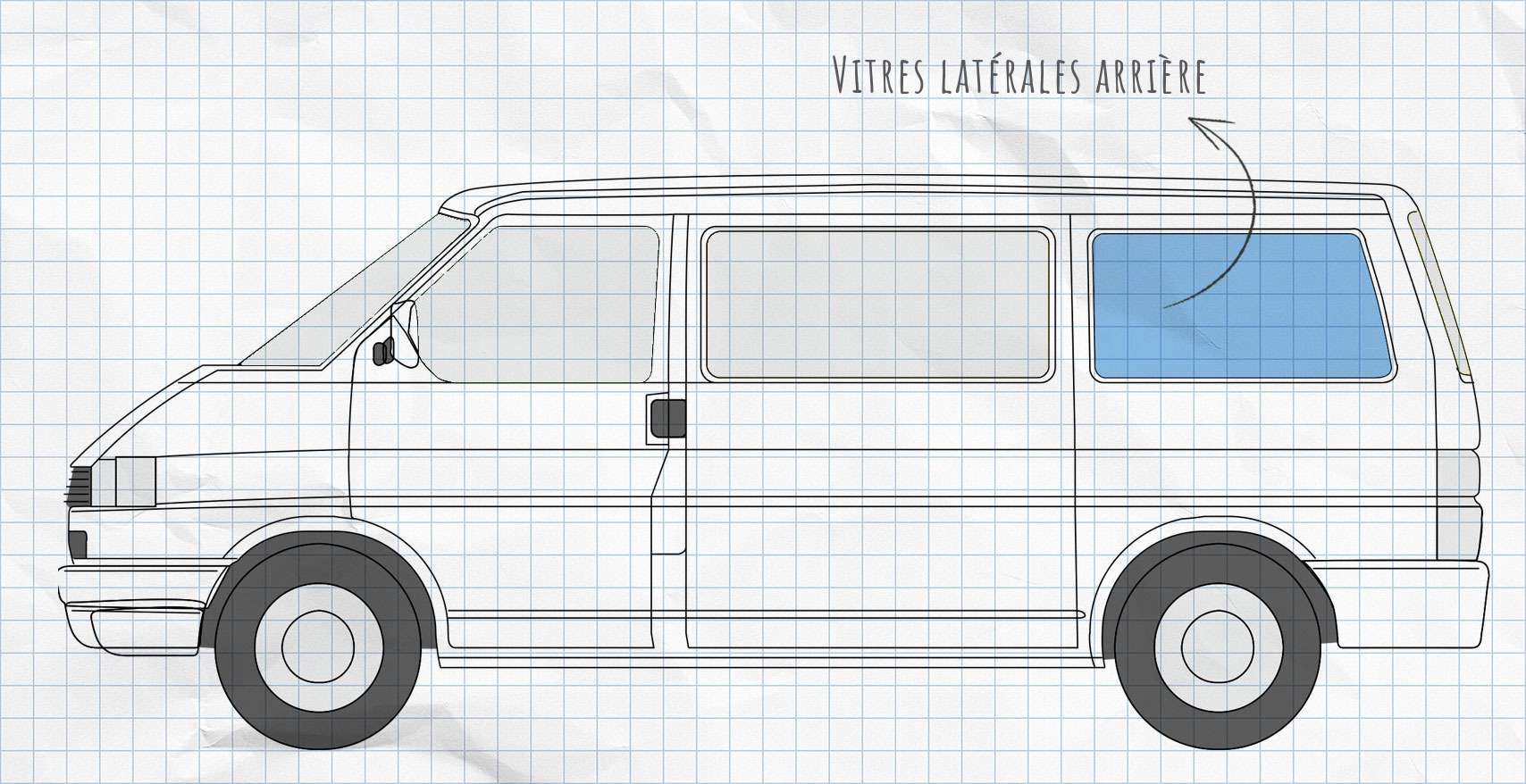 MULTIBOARD système de pochettes de fenêtre à scratch VW T4