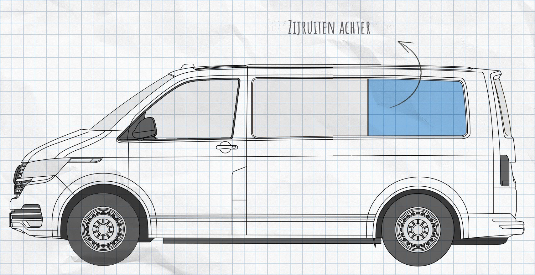 MULTIBOARD klittenbanden-raamtassensysteem VW T61 (2019-heden)