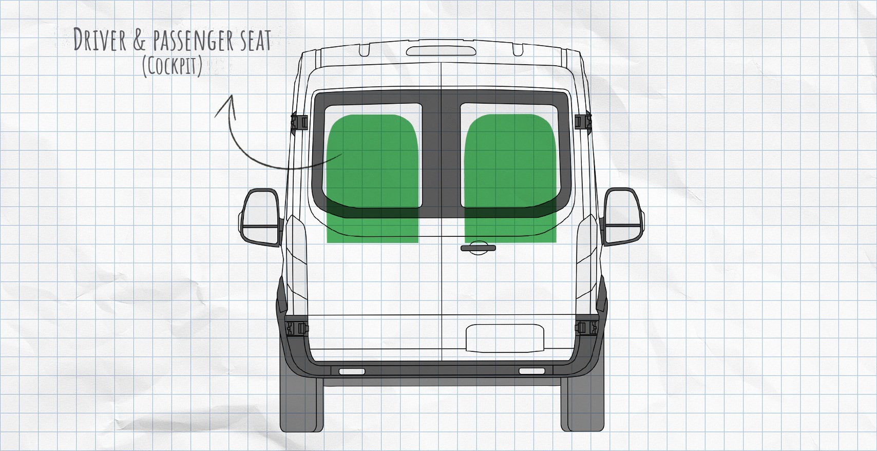 MULTIBOARD Hook-and-loop seat pocket system Ford Transit 7 (2014-until today)