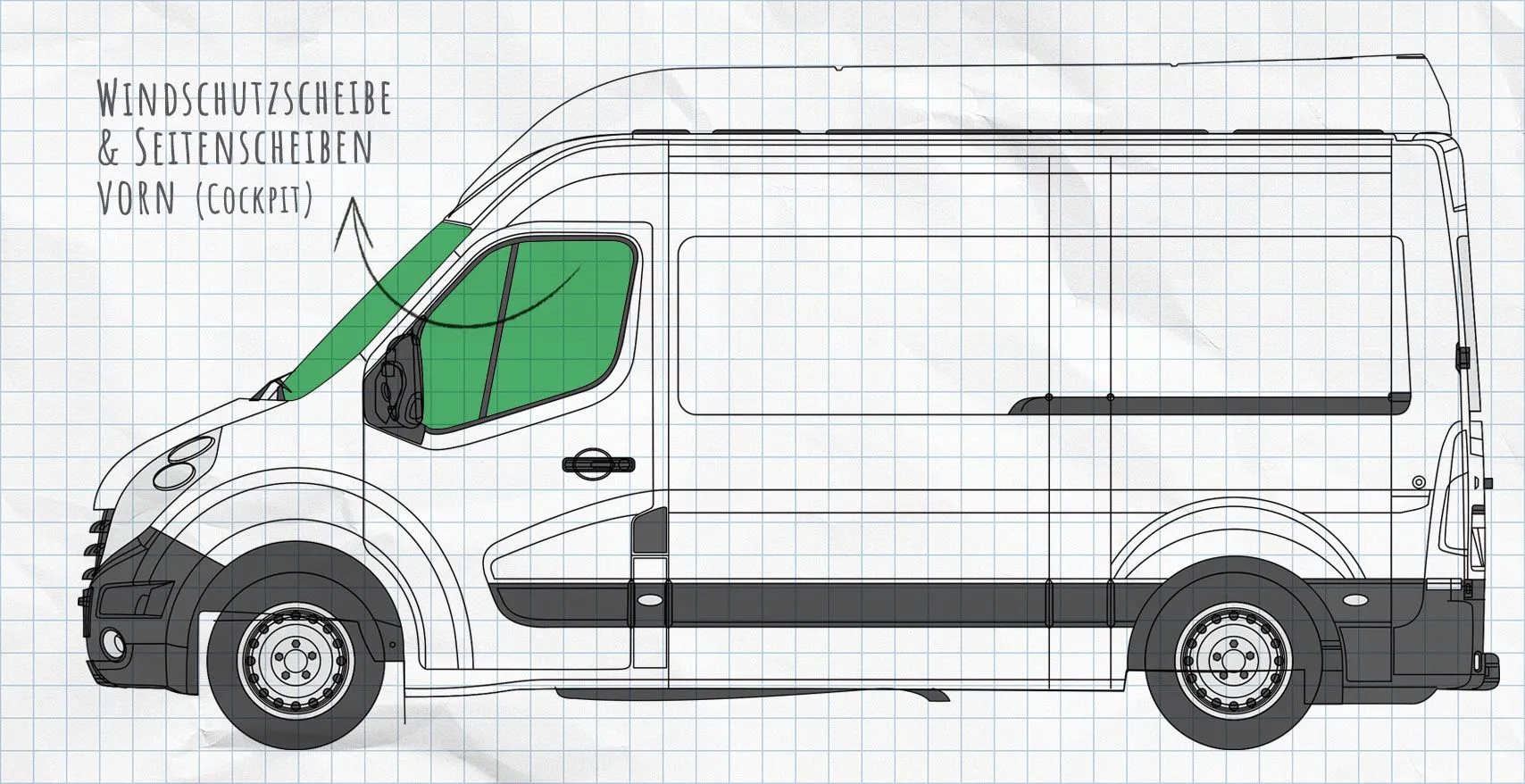 Renault Master 3 Thermomatten Seitenscheiben