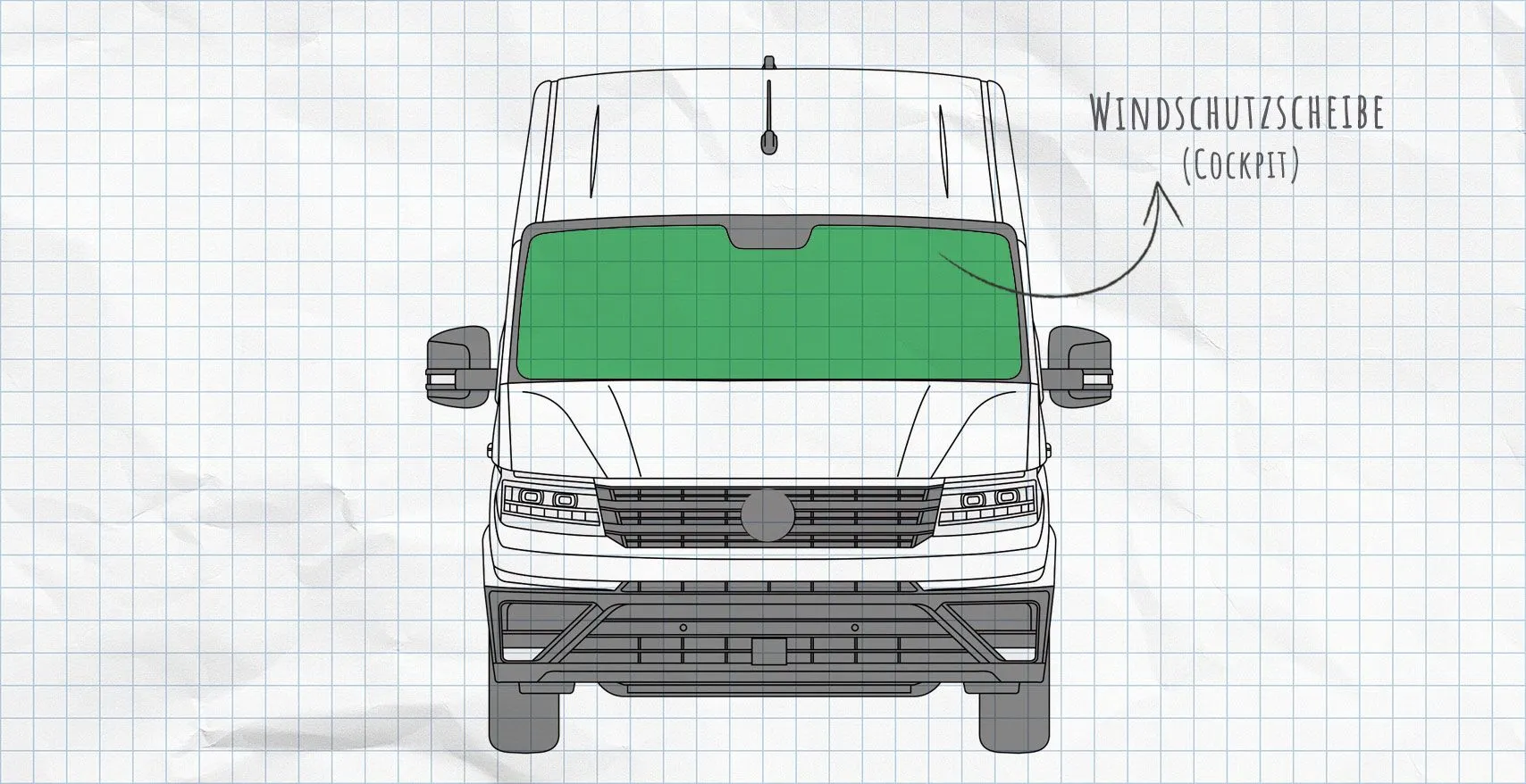 VW Crafter ab 2017 Thermomatten Frontscheibe