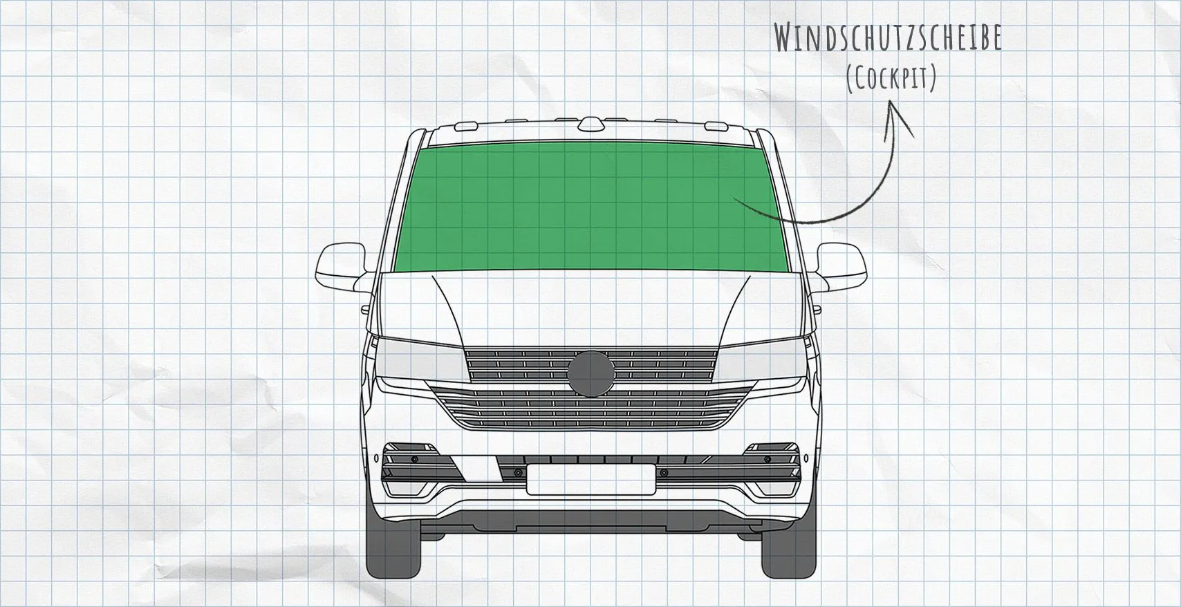 VW T6.1 Thermomatten Frontscheibe