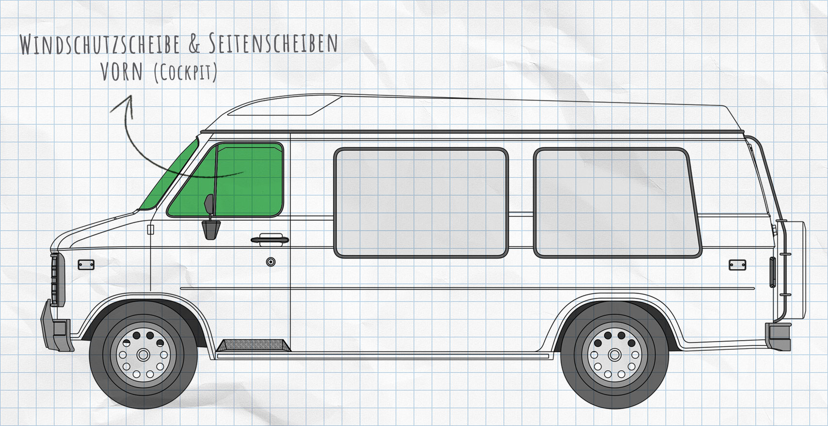 Chevrolet G20 Thermomatten Seitenscheiben