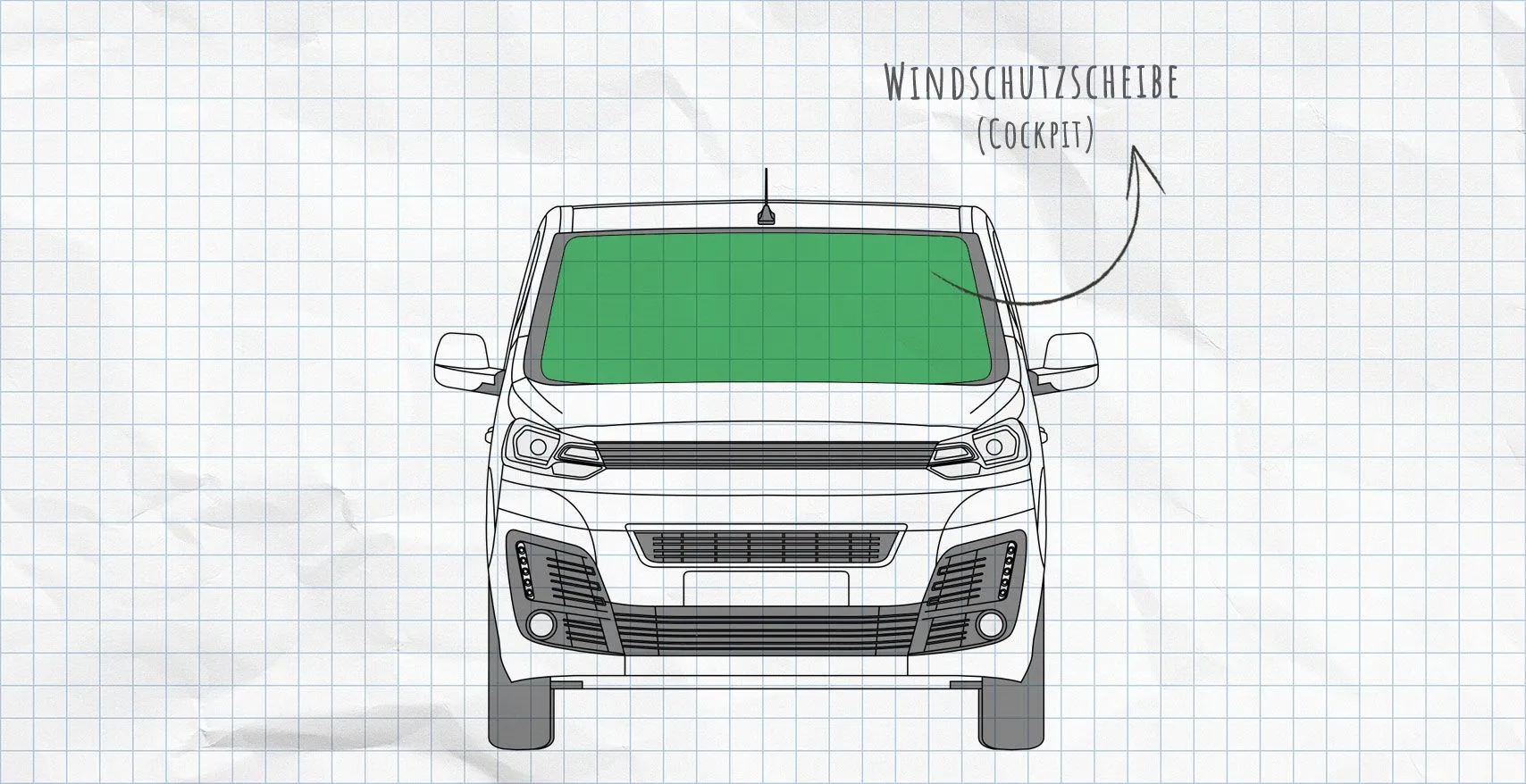 Citroën Spacetourer, Jumpy, Pössl Campster ab 2016 Frontscheibe