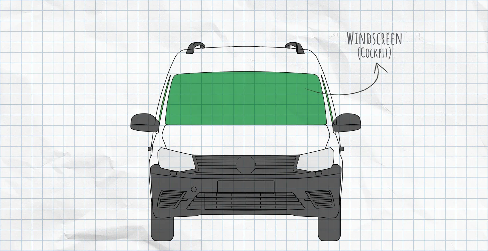 VW Caddy thermal mats windscreen