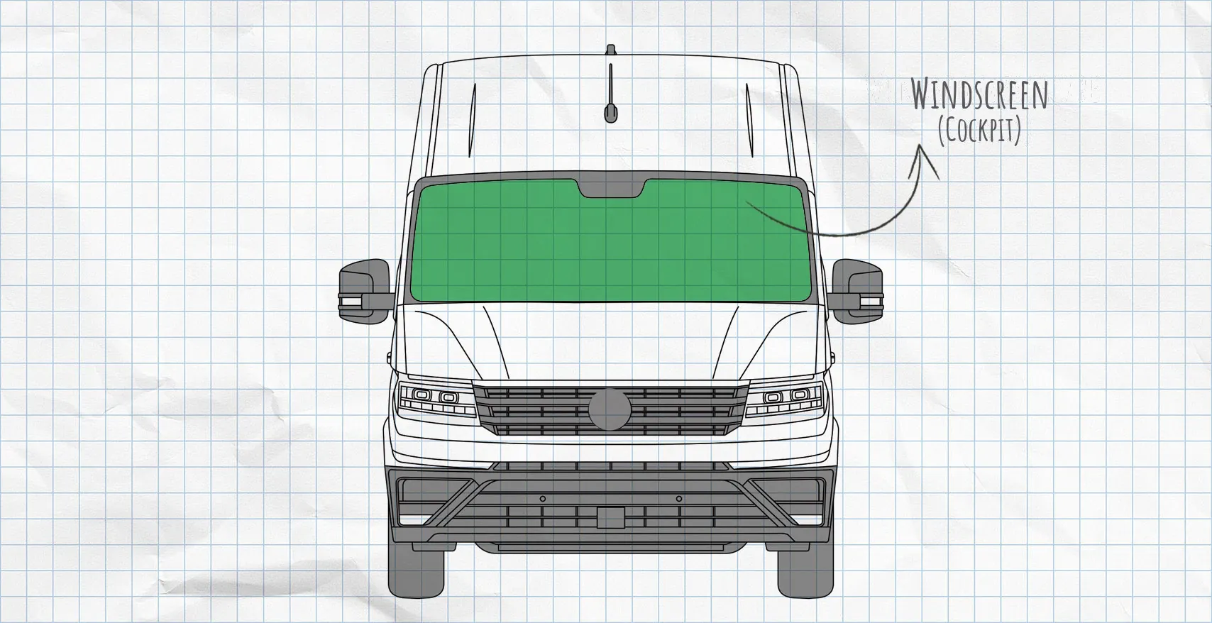VW Crafter from 2017 thermal mats windscreen