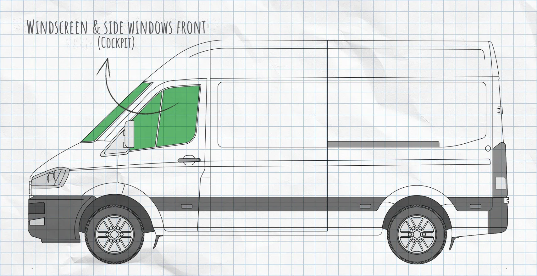 Hyundai H350 (2014 - present) thermal mats side windows