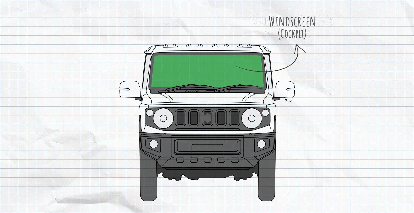 Suzuki Jimny 2 (2018-present) thermal mats windscreen