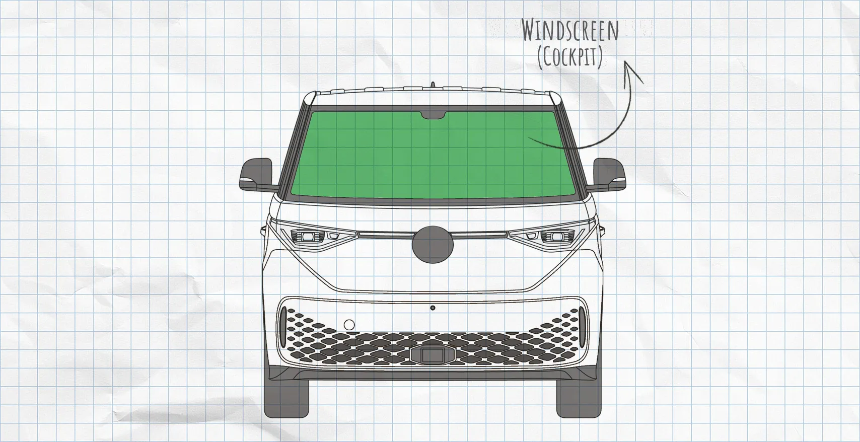 VW ID. Buzz thermal mats windscreen