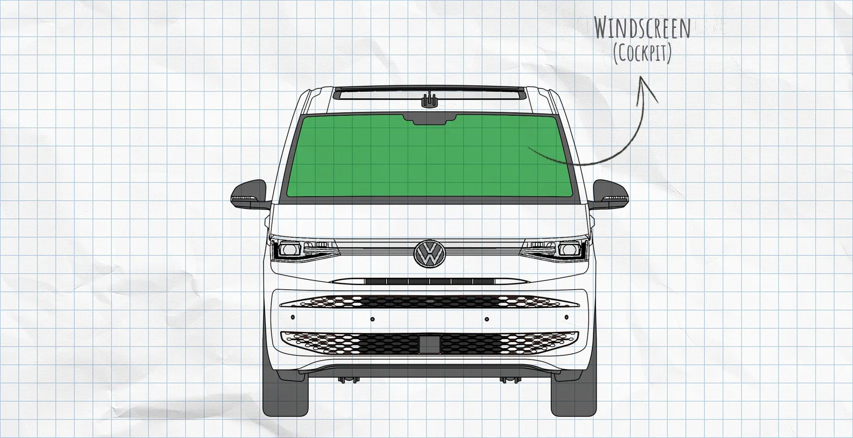 VW T7 thermal mats windscreen