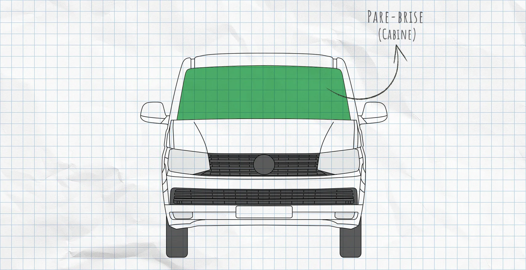 VW T6 : rideaux isolants pour pare-brise