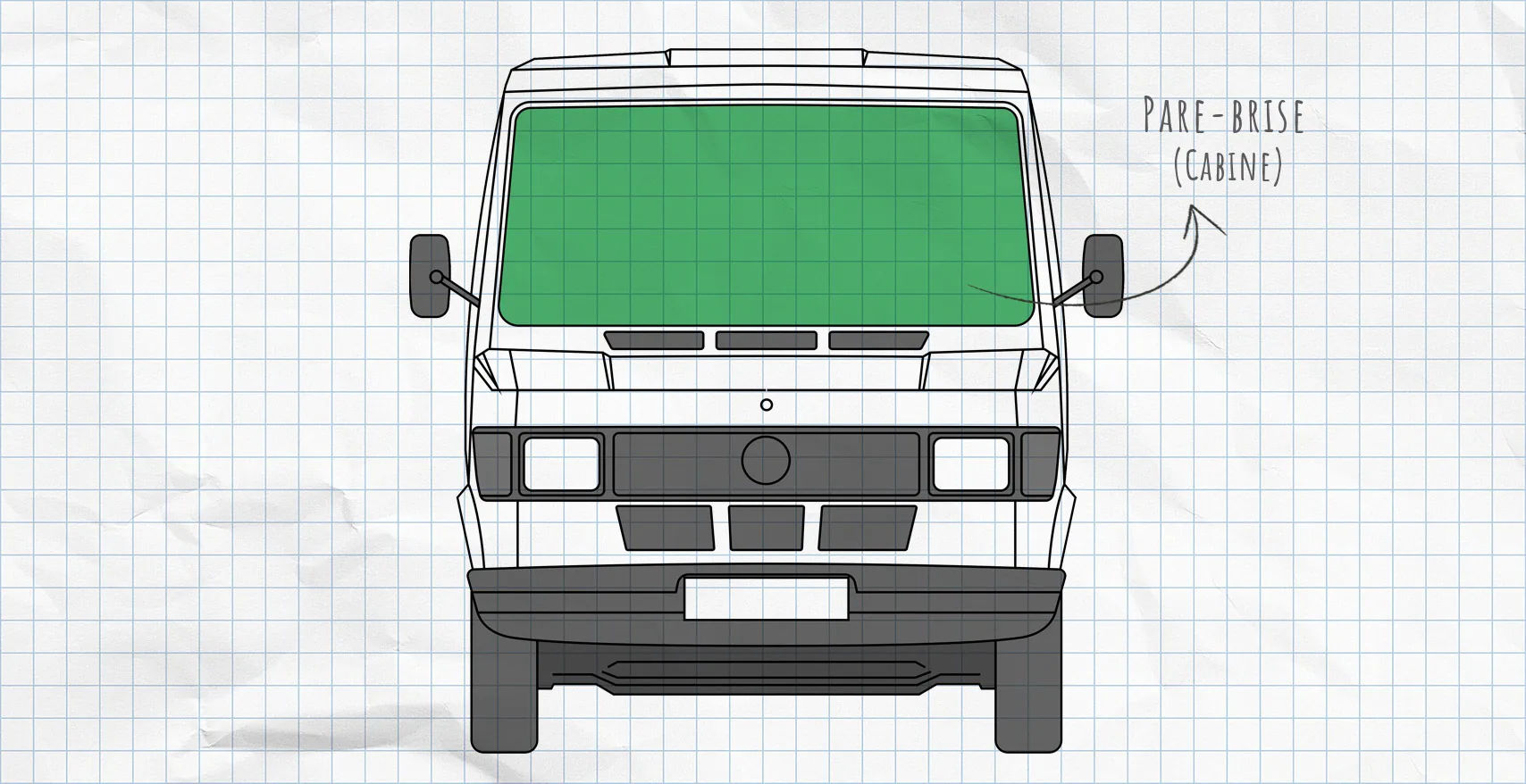 Mercedes-Benz T1 (1977-1995) : rideaux isolants pour pare-brise
