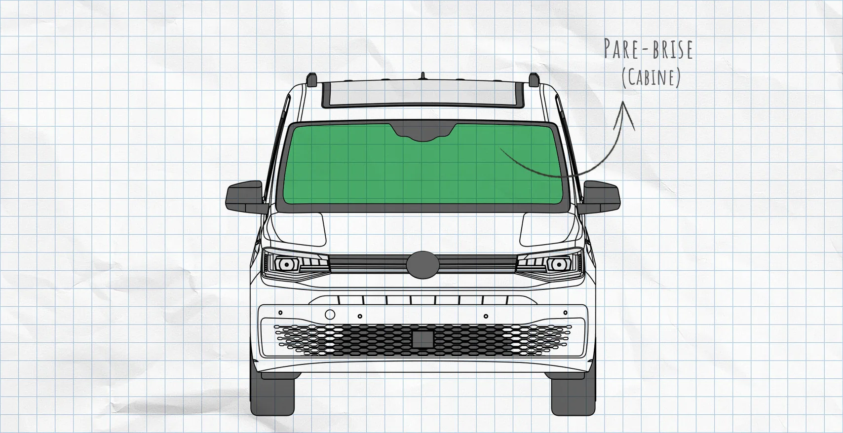 VW Caddy : rideaux isolants pour pare-brise