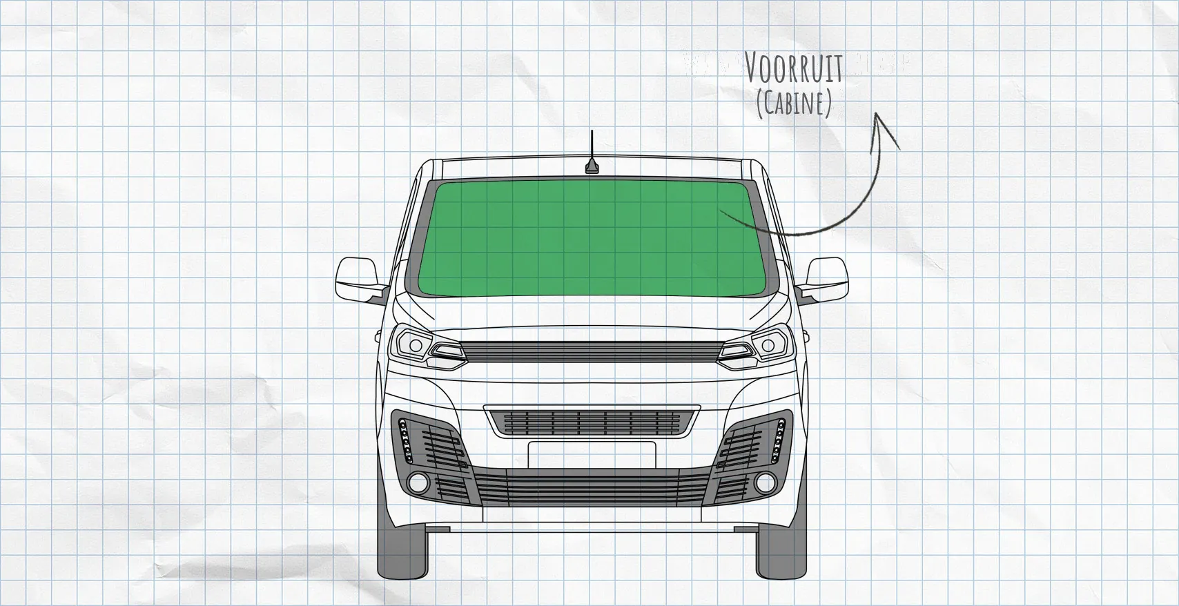 Citroën Spacetourer, Jumpy, Pössl Campster vanaf 2016 voorruit