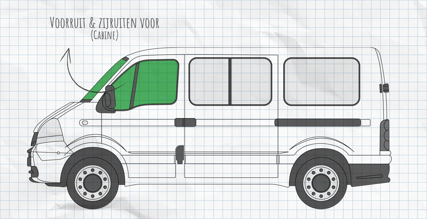Renault Master 2 (1997-2010) thermomatten voorruit