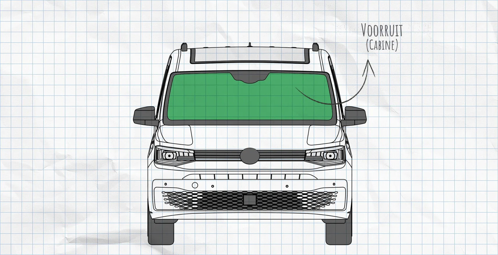 VW Caddy thermomatten voorruit