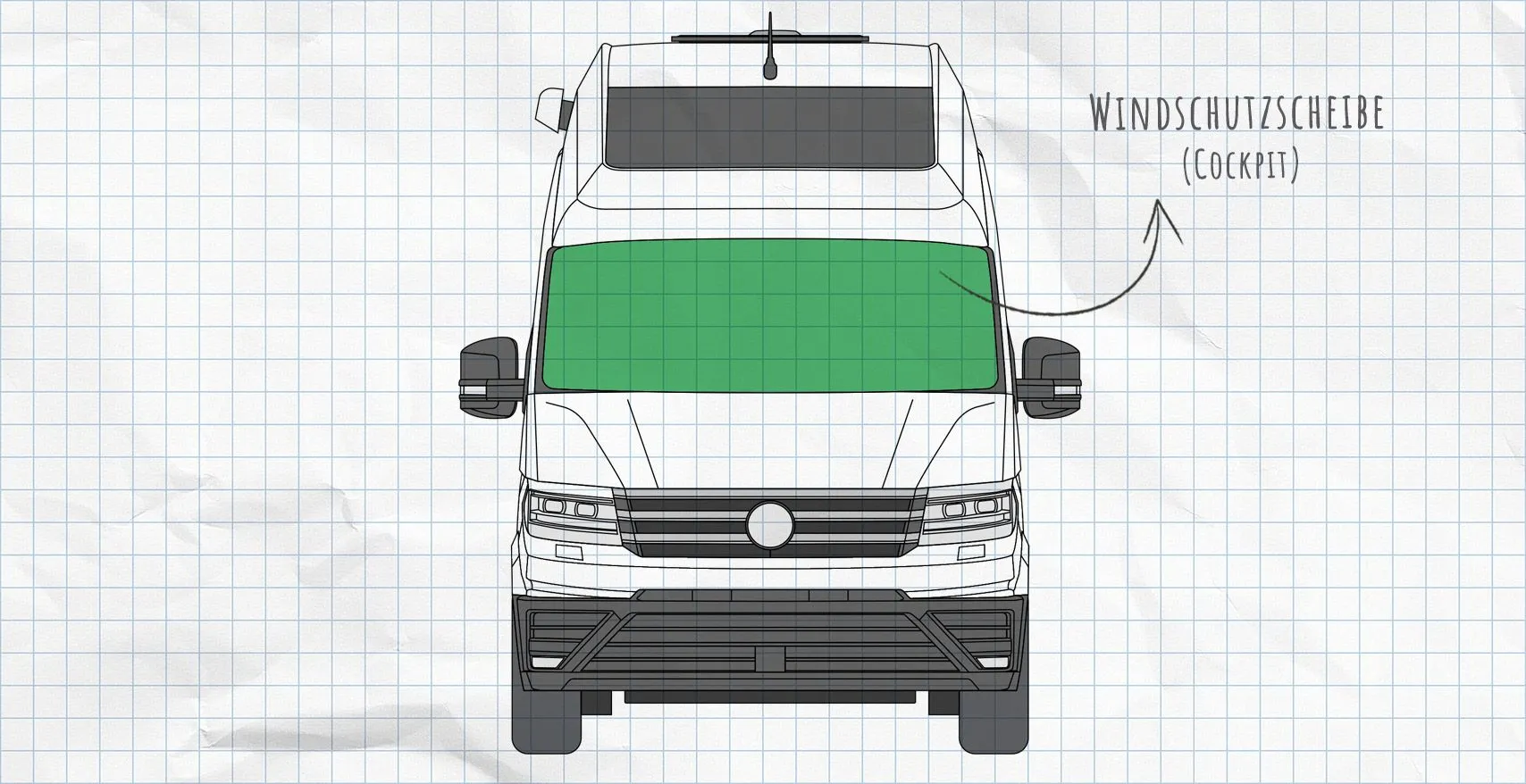 VW Grand California 600 und 680 Thermomatten Frontscheibe